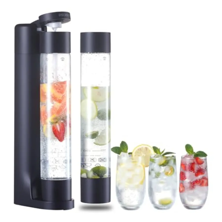 

Sparkling Water Machine Soda Maker Beverage Drink Dispenser for Home Soda Streaming Maker with 2 BPA Free Bottles 1L Seltzer Fi