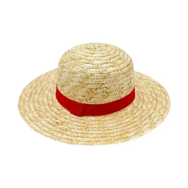 Luffy-Sombrero de paja de Anime de una pieza para adultos y niños, sombrilla para exteriores, sombrero de playa Unisex