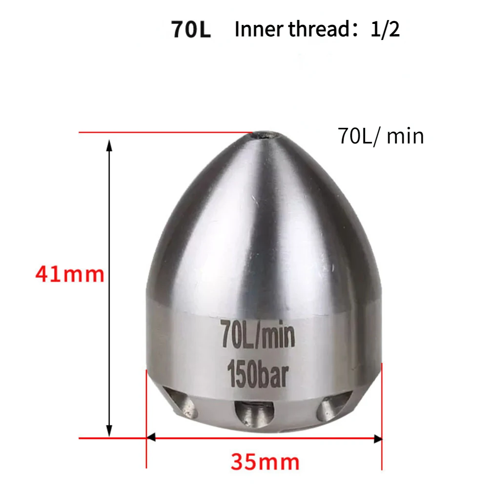 40l/Min Riool Pijpleiding Baggerspray Nozzle Met G3/8 G1/2 Vrouwelijke Draad Voor Hogedrukreinigingsmachine