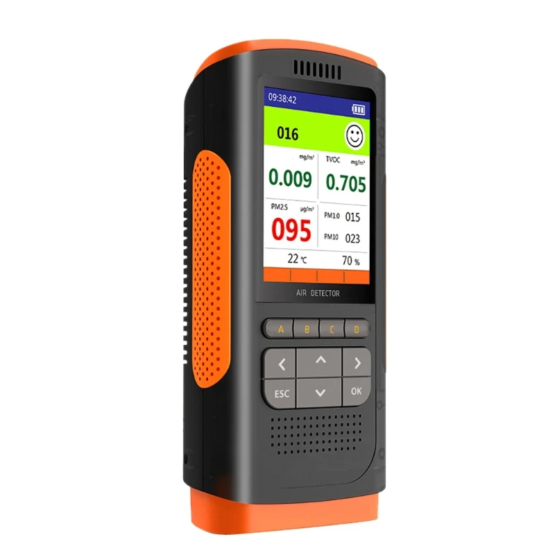 Imagem -03 - Sensor Handheld do Teste de ar Pm2.5 Pm10 Pm1 Tvoc da Casa Interna do Verificador da Qualidade do ar do Detector do Formaldeído de Digitas para Esperto