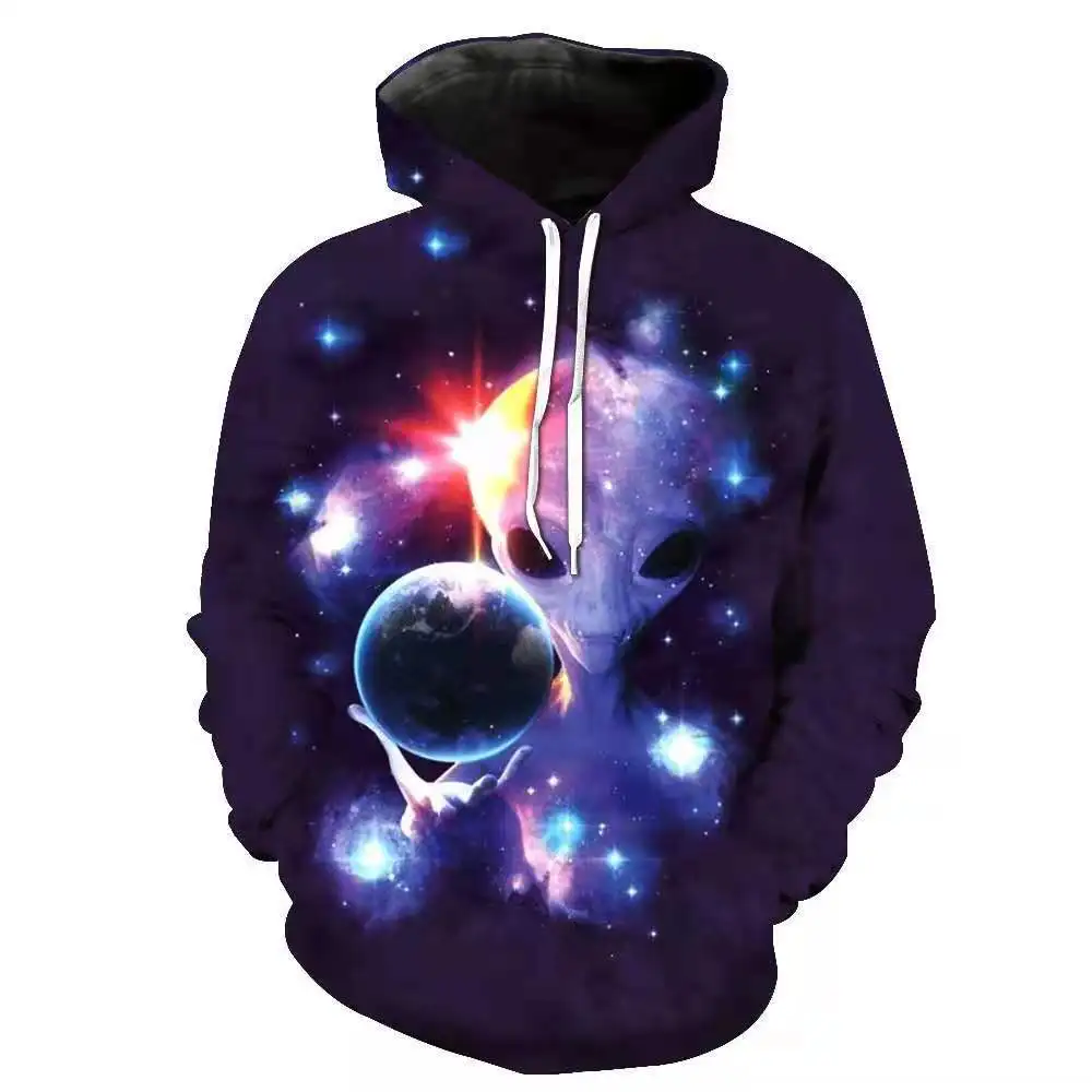 2024 Four Seasons New 3D Printed Men's Starry Sky Model Mountain Sports and Leisure Hoodie Men's Hoodie Pullover