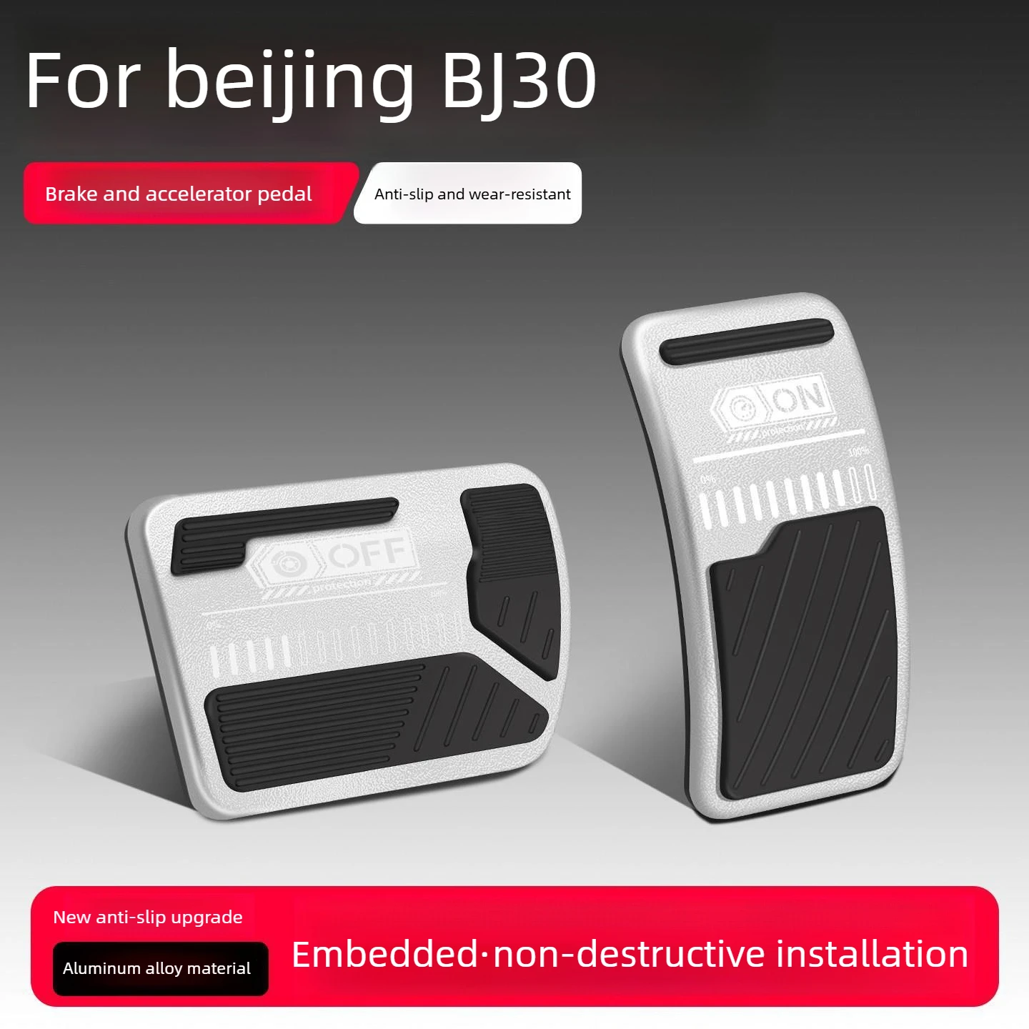 Car Gas Brake Pedal Covers Foot Rest Door Non-Slip for biejing BJ30 2024 2025 Interior for Left Hand Drive
