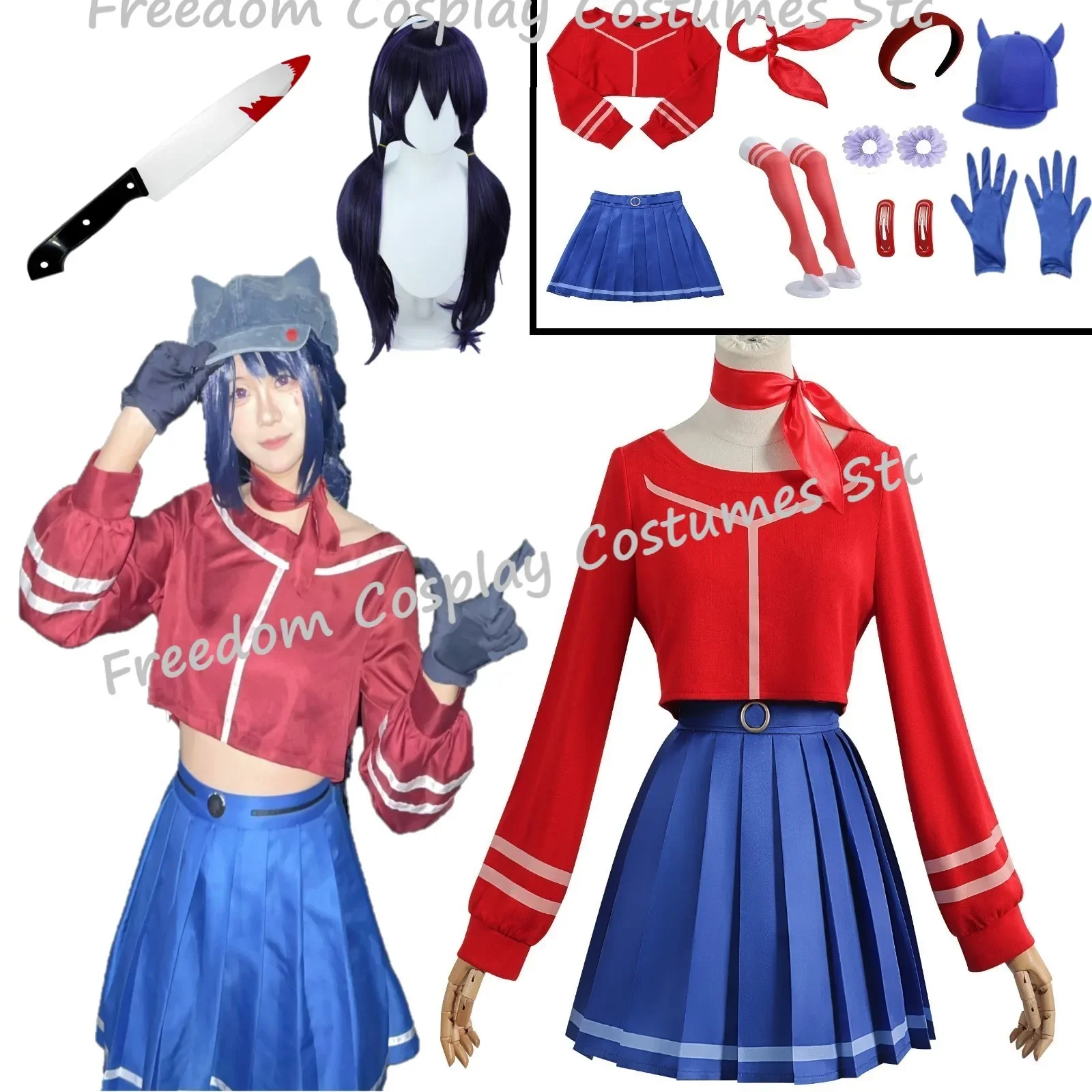 

Game MiSide Crazy Mita Cosplay Costume Full Set Wig Role Play Primary Yandere Mita Cosplay Outfit Women Girls Halloween