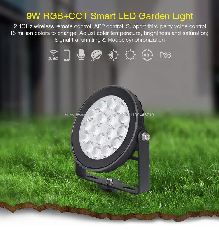 MiBoxer 9W RGBCCT LED Garden Light AC 110V 220V IP65 Waterproof Outdoor Lighting FUTC02 2.4G Wireless RF Remote WiFi APP Control