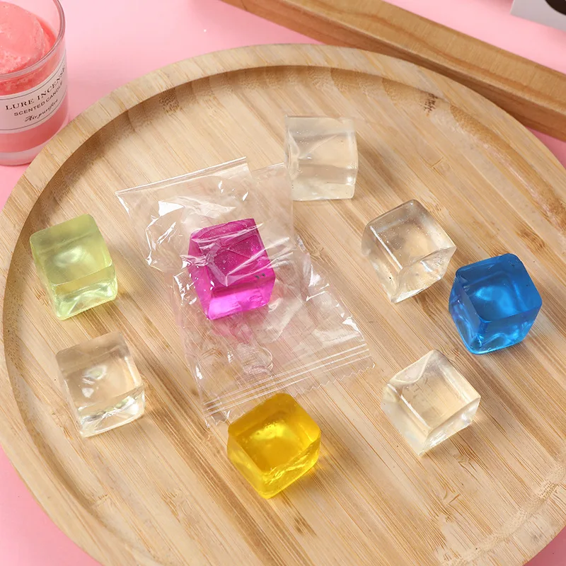 10Pcs Neue Zappeln Spielzeug Mini Quetschen Spielzeug Mini Eis Block Spielzeug Kawaii Transparent Cube Stress Relief Entspannende Stimmung Squeeze spielzeug