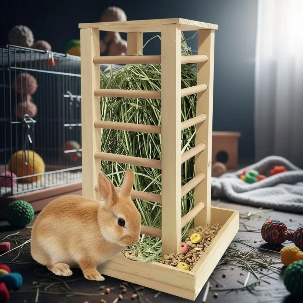 Pet Grass Rack Wood…