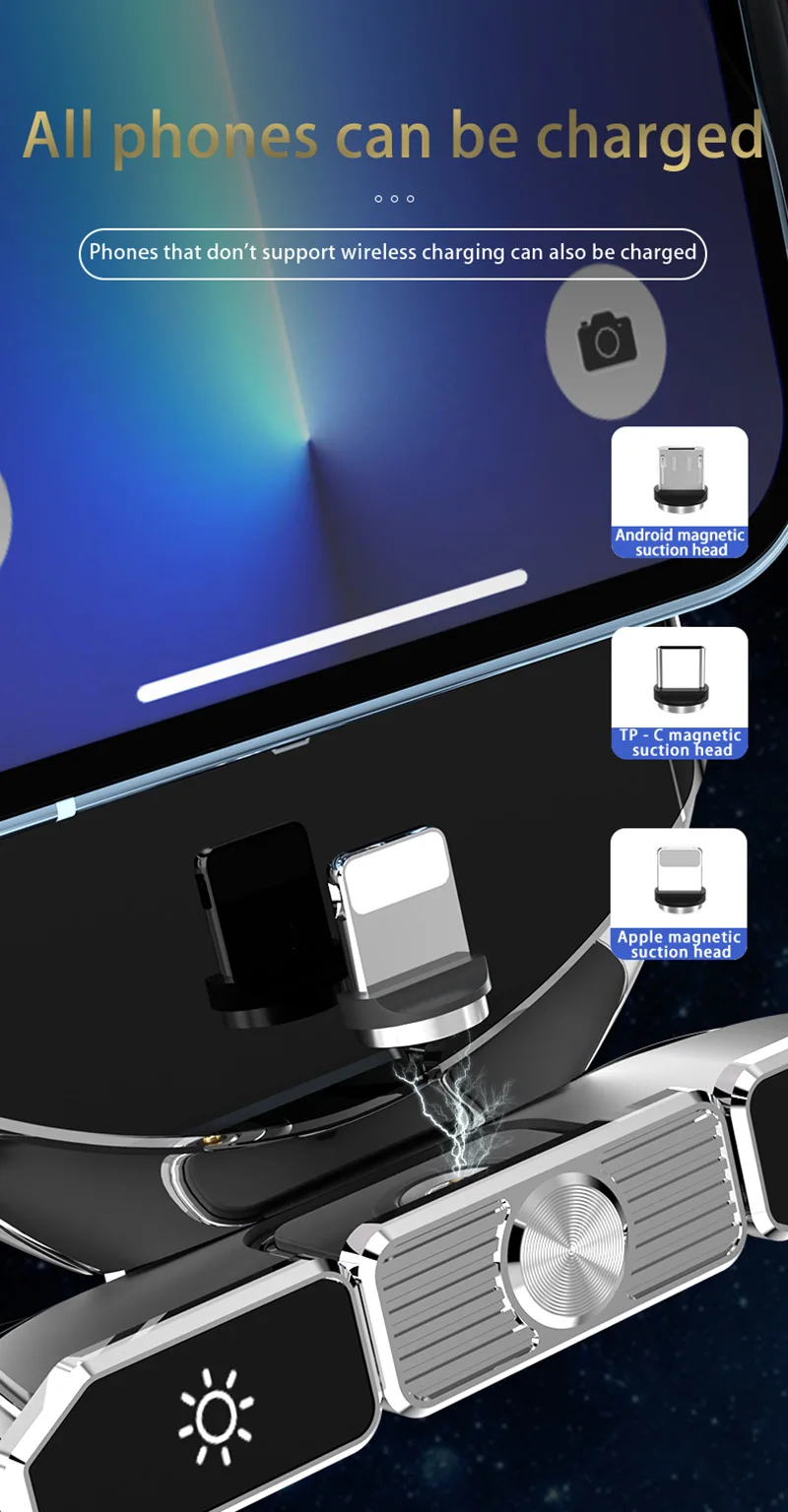 Auto Drahtlose Ladegerät Magnetische Automatische Infrarot Induktion Schnelle Aufladung Für iPhone Xiaomi Samsung Auto Halterung Telefon Halter – Detail 12