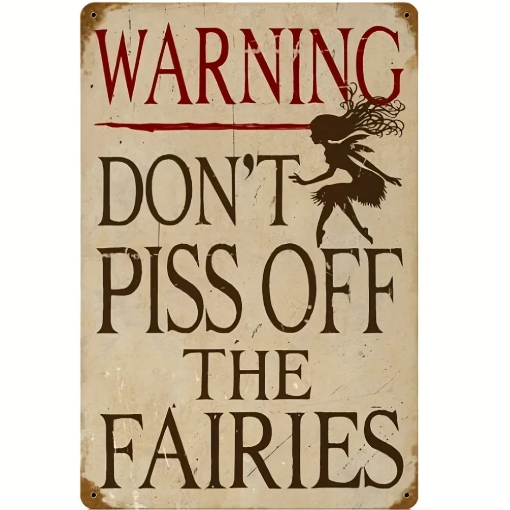 

Rustic Home Decor，Vintage Piss Off Fairies Metal Sign 12x8 Rustic Kitchen Home Decor Perfect For Market Shop