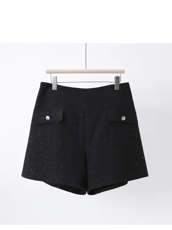 

Зимние утепленные шерстяные брюки FangJiaJia с высокой талией, блестящие, модные, повседневные, для женщин, теплые и удобные