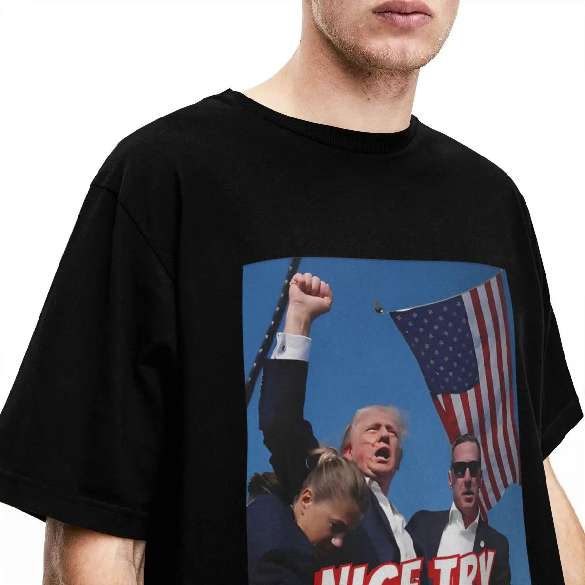 Trump T Shirt Summer Nice Try Losers! Vintage T-Shirts 100% Cotton Harajuku Tshirt For Man Short-Sleeved Casual Tees