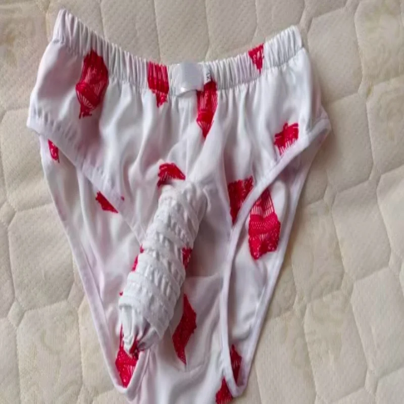 

Men's Briefs Printed Cotton Like Breathable Briefs Comfortable Soft Mid Waist Sheath Triangle Underwear Sexy Panties Party FKK