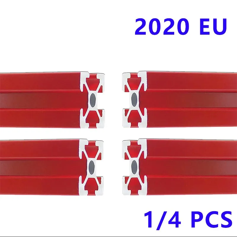 1/4PCS Red 2020 Aluminum Profile T-slot European Standard 100-1000MM Aluminum Extrusion 20 x 20mm Series for CNC 3D Printer DIY