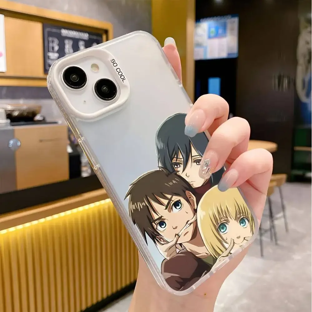 Anime Aanval Op Titan Laatste Seizoen Telefoon Case Hot Koop IMD Kleur Zilver Shell Voor IPhone 17 16 15 14 13 12 11 Air Pro Max Plus