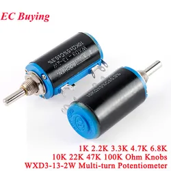 WXD3-13-2W 1K 2.2K 3.3K 4.7K 5.6K 6.8K 10K 22K 47K 100K 220R 470R 220 470 ohm Wirewound Multi-Turn Potentiometer Rotary Switch