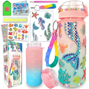 Mermaid Decorate Your Own Water Bottle Kit 1