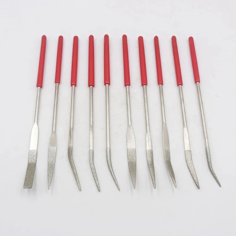 Diamond File Set Needle File Set Elbow Curved File Bend Head Mini Needle File For Stone Glass Metal Carving Craft High Quality