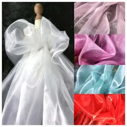 2 Meter Flash Hard Organza Multicolor Glitter Tulle Fabric Mesh Gauze for Wedding Dress Sewing Clothing Designer Fabric M38C13