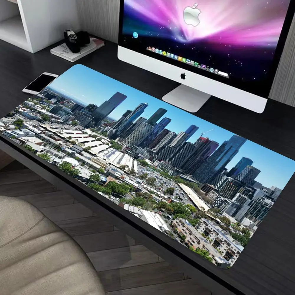 

Modern denver landscape cityscape architecture river Mouse Pad large keyboard mouse desk pad non-slip rubber gaming mouse pad