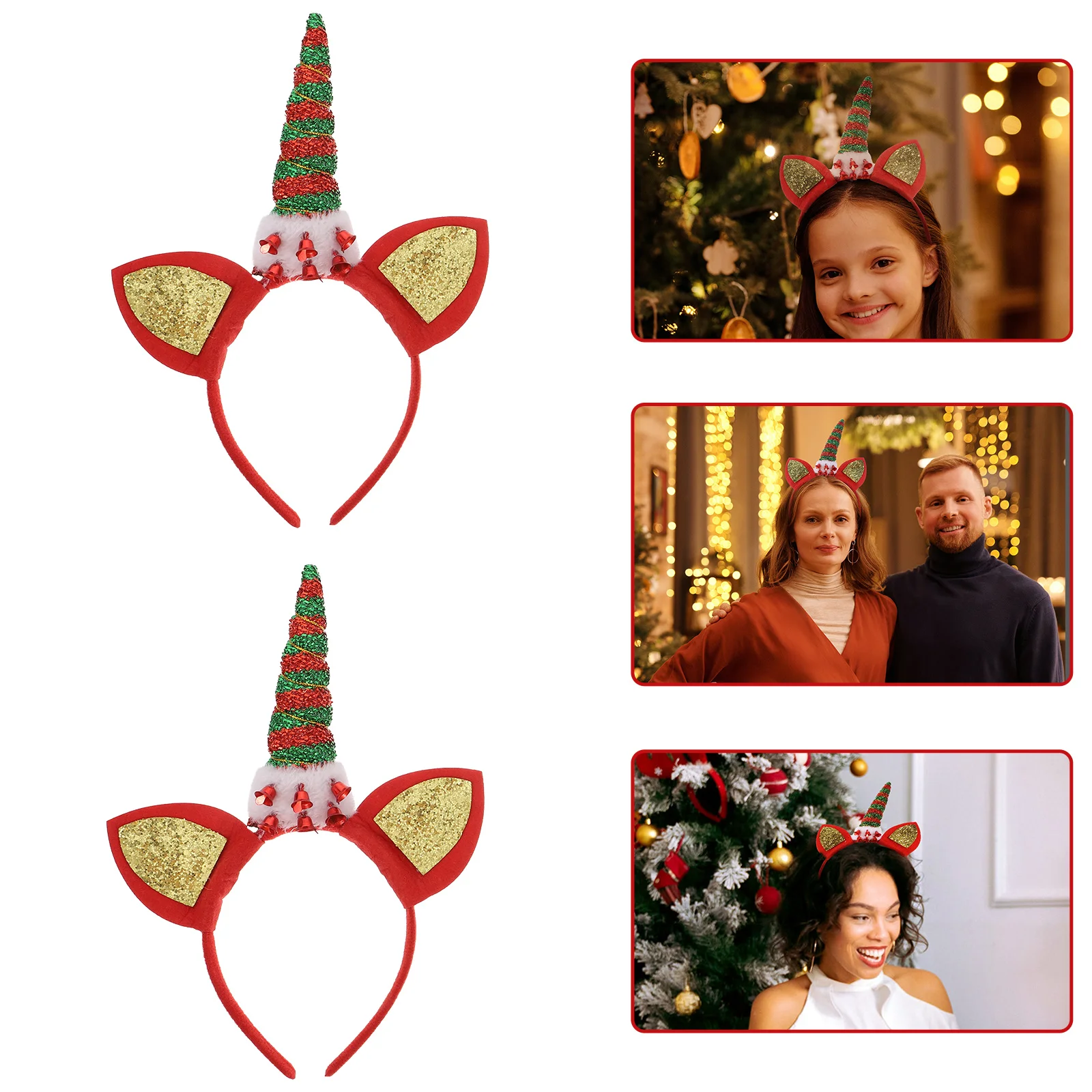 

2Pcs Unicorn Headb Shining Cartoon Kids Hairb s Birthday Party Headdress Accessories Christmas Photo Prop Hoops Hair Tools