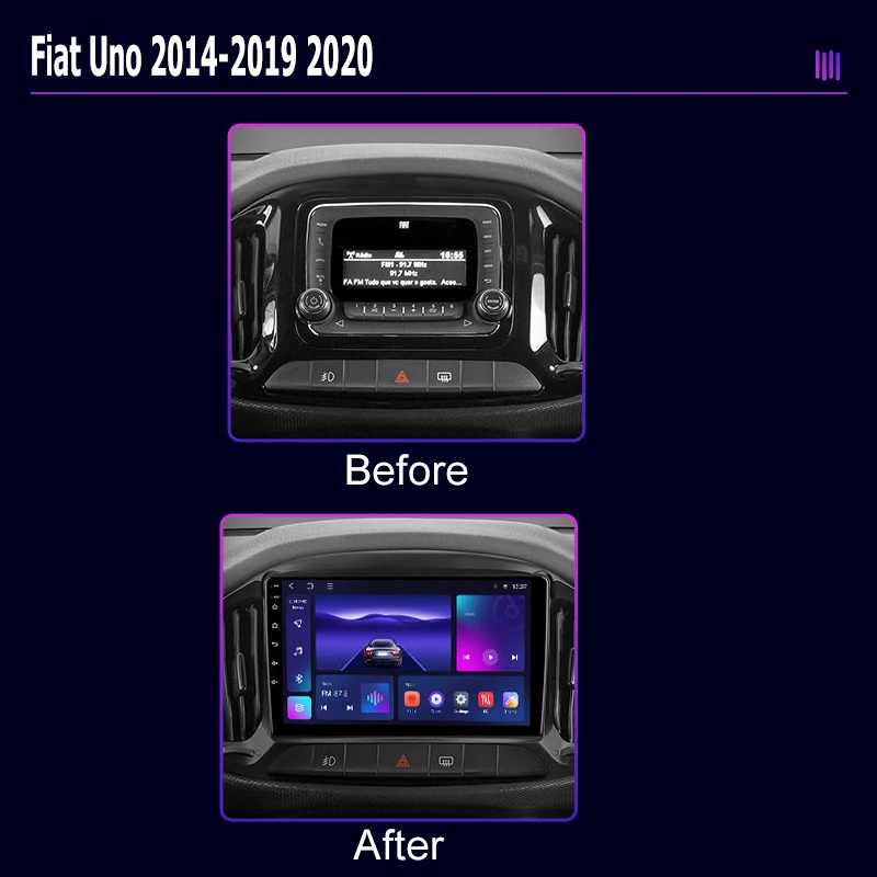 Android Car Radio Multimedia player for  Fiat Uno 2014 2019 2020 stereo GPS Navigation Stereo Screen Video Tape Recorder Carplay