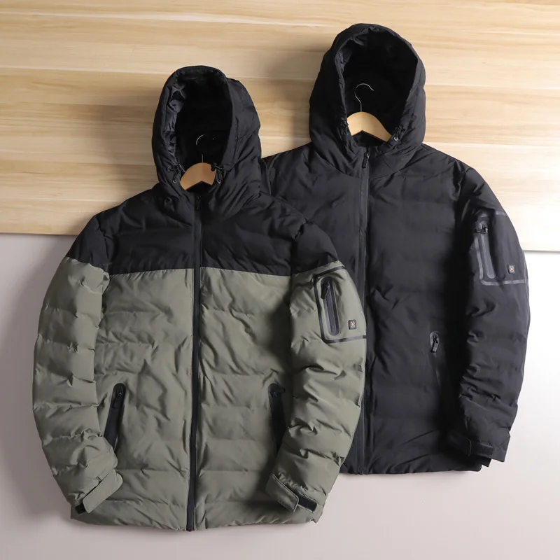 

Men's Winter Outdoor Hooded Jaet Loose Fit Thermal Cotton Coat Windproof Taped Ss Bla Faion Urban Sle Stand Size
