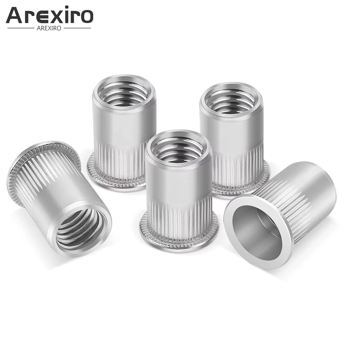 

20Pcs Rivet Nuts M3/M4/M5/M6/M8/M10/M12 Threaded Inserts Stainless Steel Rivnut, Flat Head Rivet Nuts Nutsert Rivnuts Kit