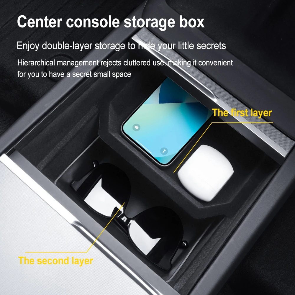 For Tesla Model Y Juniper (2025-2026) Trunk Storage Bins Rear Trunk Organizer TPE Waterproof Trunk Storage Bins Side Box with image 5