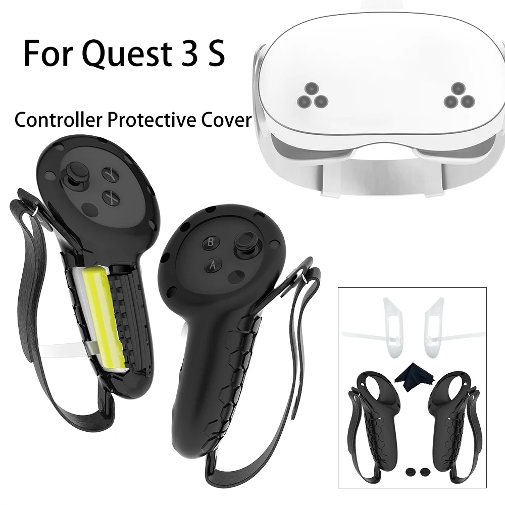 Manchon de protection pour Meta Quest 3, Quest 3s, accessoires VR, capuchon de poignée de contrôleur, housse de poignée, silicone, protection complète