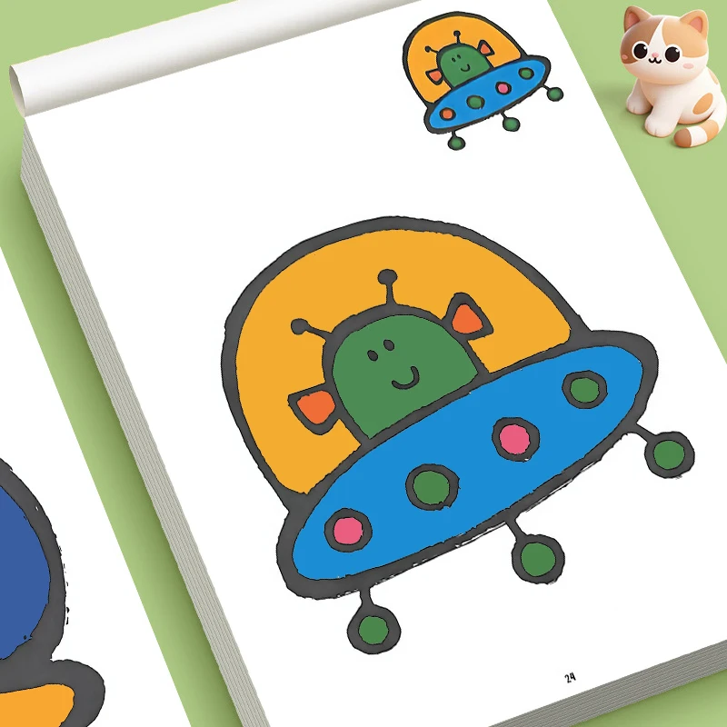 Cahier de coloriage coloré pour enfants d'âge préscolaire, aide les enfants à améliorer la concentration, la capacité d'observation et la reconnaissance des couleurs