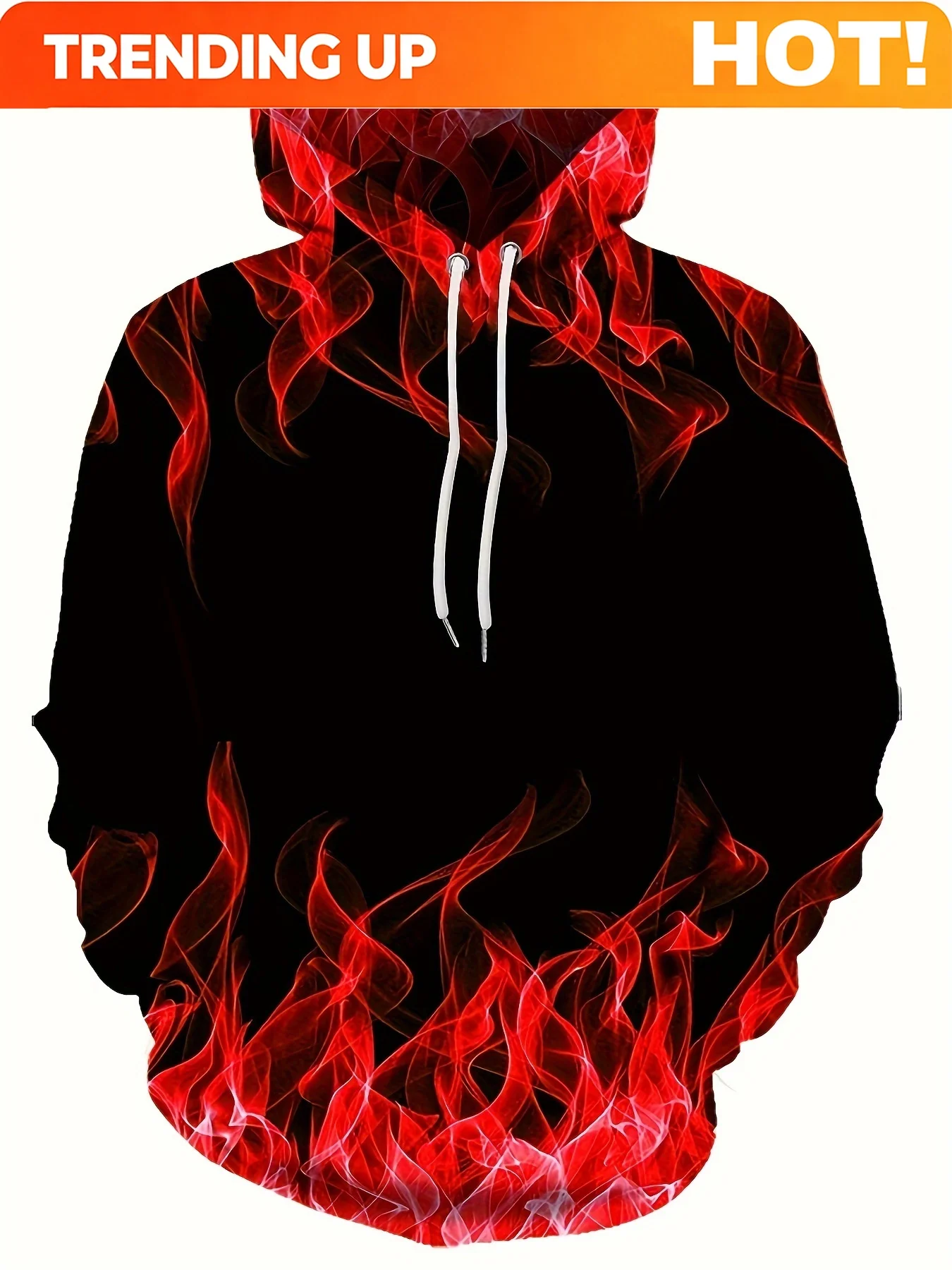 Customization Multicolored Flame 3D Print Hoodie, Cool Hoodies Mens,Spring Autumn Pullover Hooded Sweatshirt,Oversized Harajuku