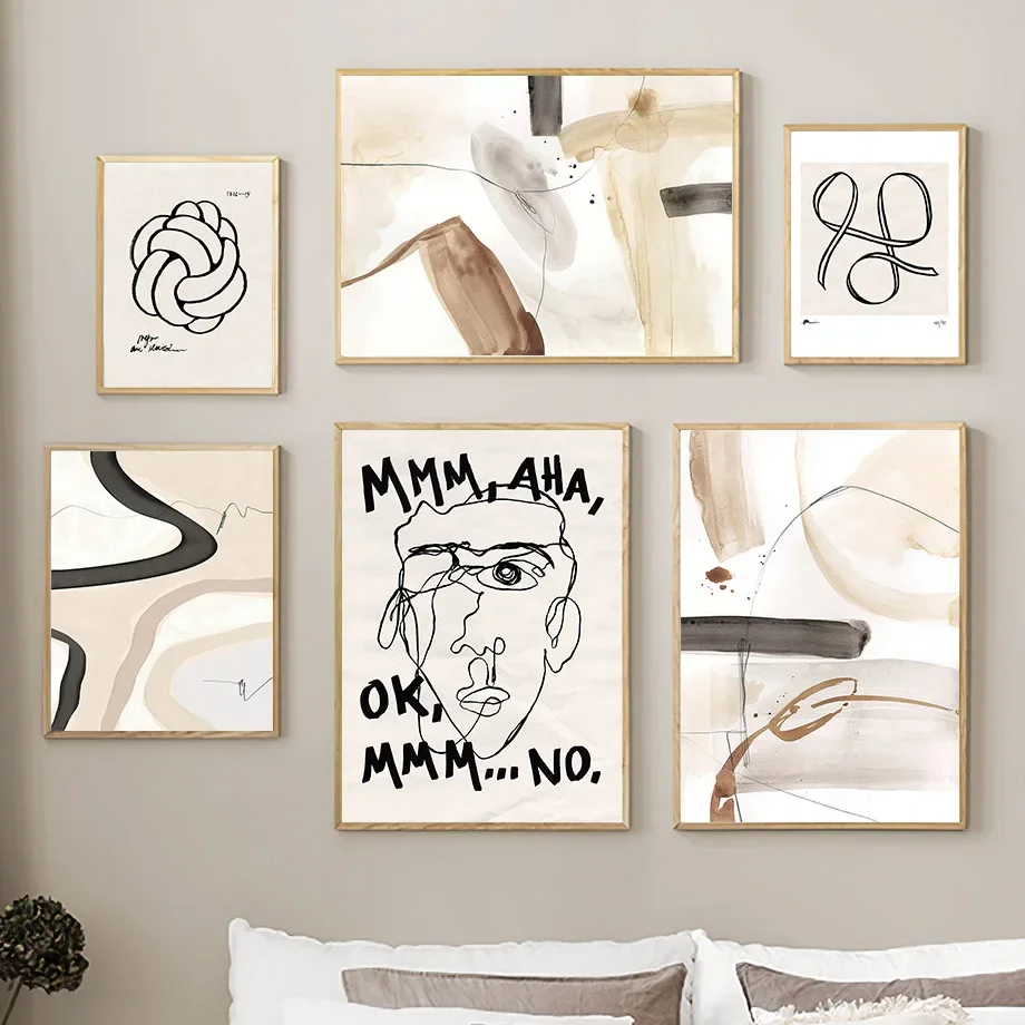 

Vintage Boho Geometric Minimal Abstract Lines Canvas Wall Art Nordic Living Room Decor Simple Poster Print Modern Home Decor