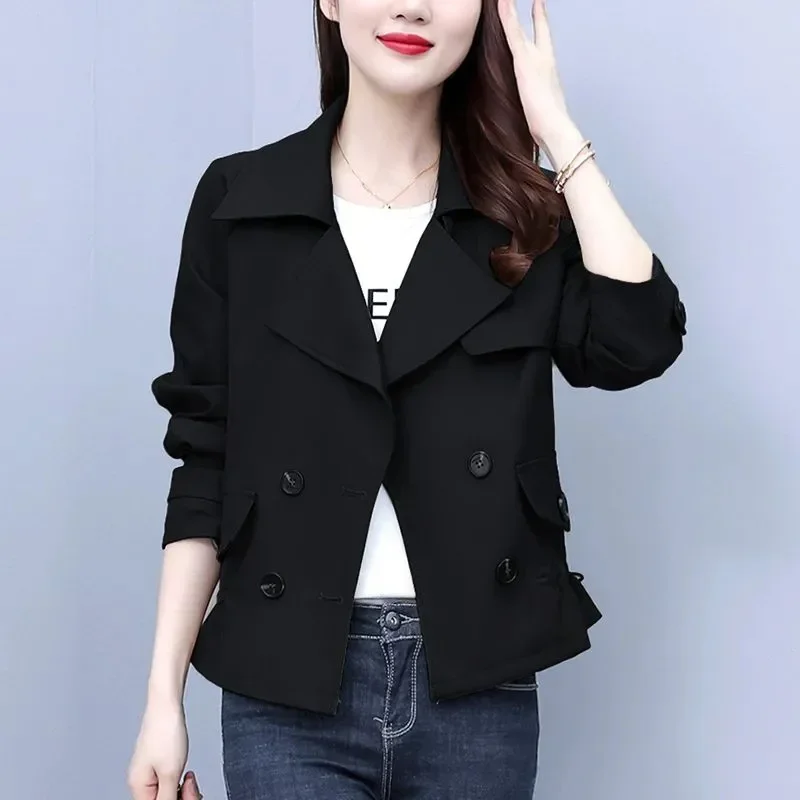 Weibliche Frühlings kleidung Mode koreanische lose kurze Mantel Tops 2024 Frauen neue westliche Stil lang ärmel ige Freizeit jacke v808