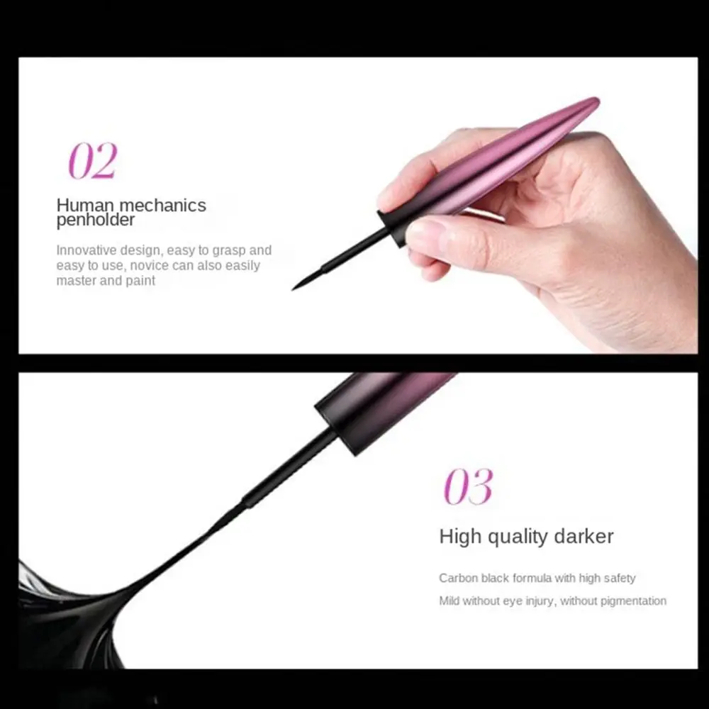 Portable Waterproof Liquid Eye Liner Anti-Sweat Smooth Matte Eye Liner Natural Delicate Eye Liner Pencil Women