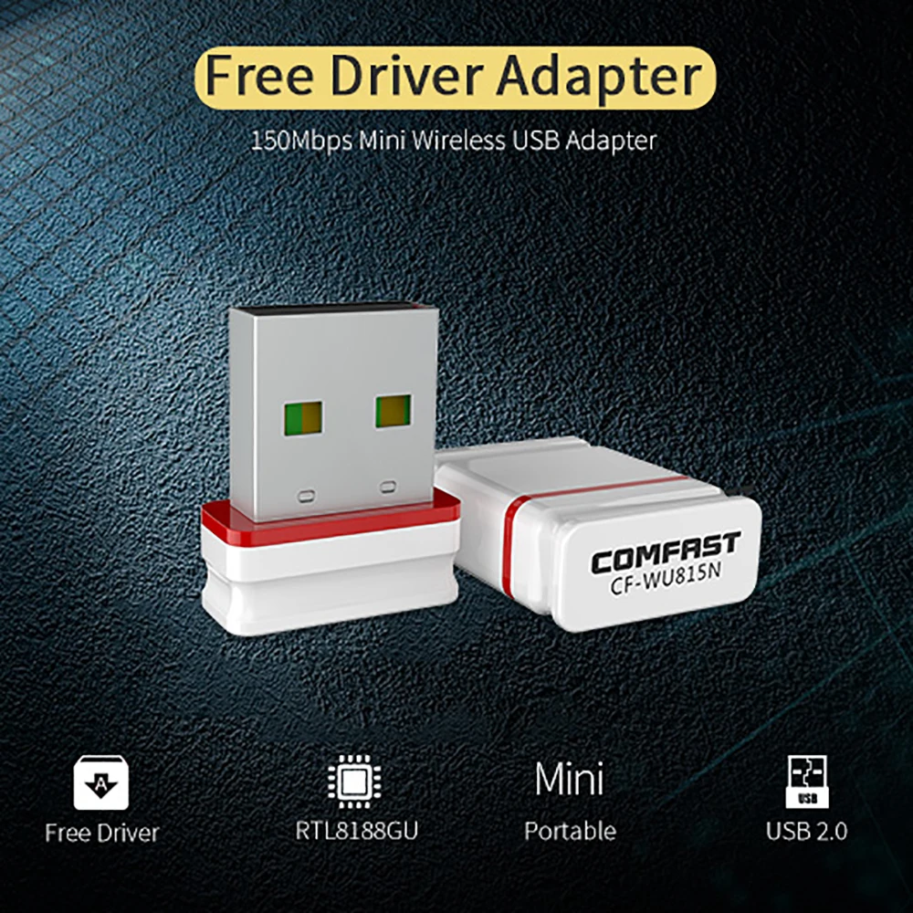 150Mbps 2.412~2.484GHz  Wireless USB WiFi Adapter Ethernet Network Card Wi-Fi dongle USB LAN Wireless PC WiFi Receiver