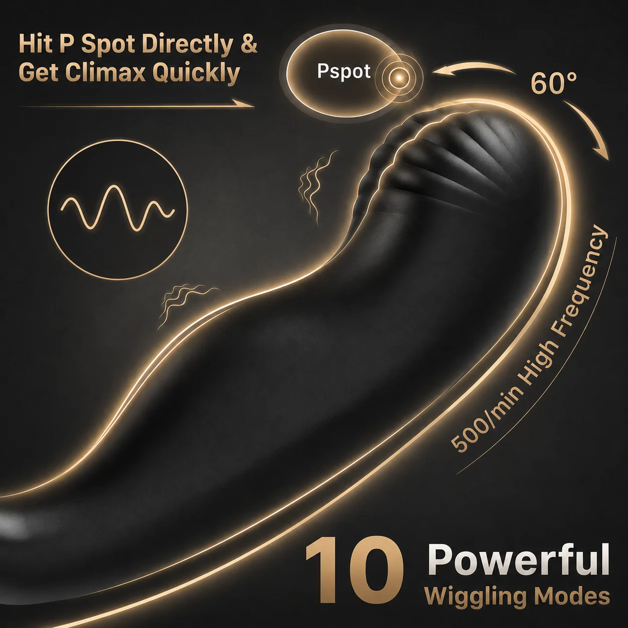 Prostate Massager Anal Vibrator Male Sex Toys for Men Gay Anal Plug Adult Toys Butt Plug for Women Remote 7 Wiggling Vibrating view 5