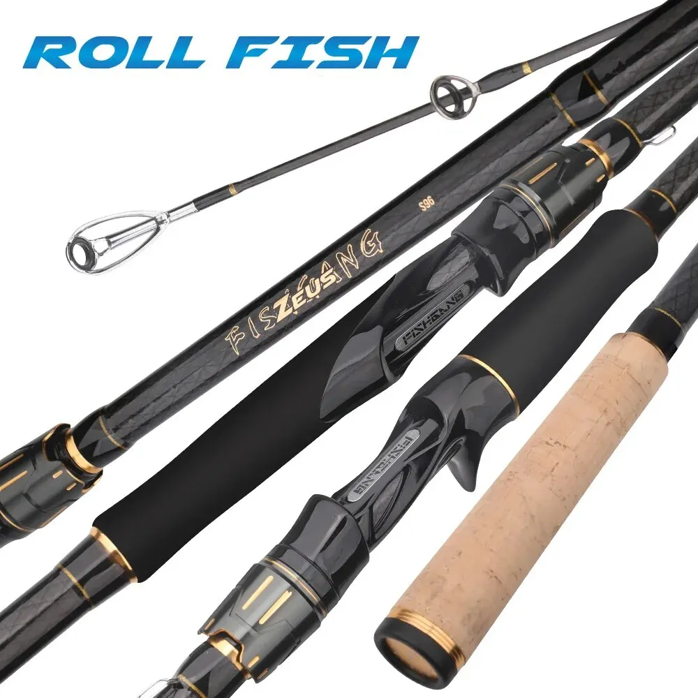 ROLLFISH Shore Jigging Fishing Rod Long Distance Throwing Shot Rod Cross Carbon Surf Casting Spinning Rod 3 Sections 2.88-3.3M