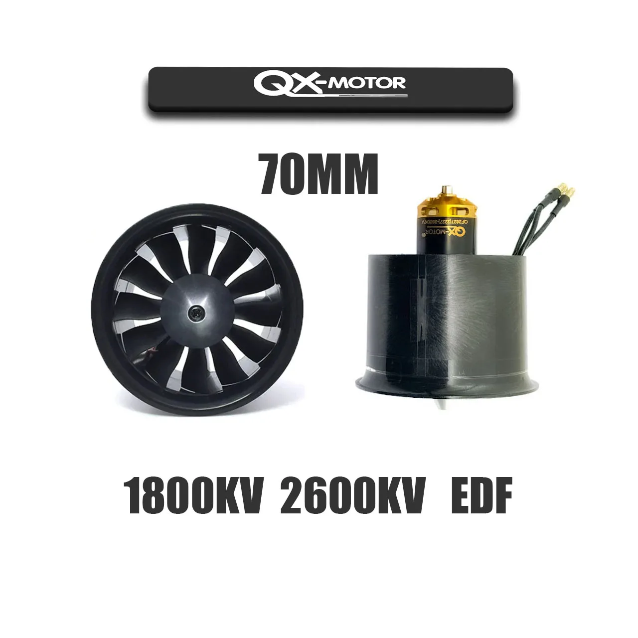 QX-Motor 70mm EDF 12 Blades QF2827- 1800KV/ 2600KV Brushless Motor with 60A 80A ESC For RC Remote Control Toy Airplane