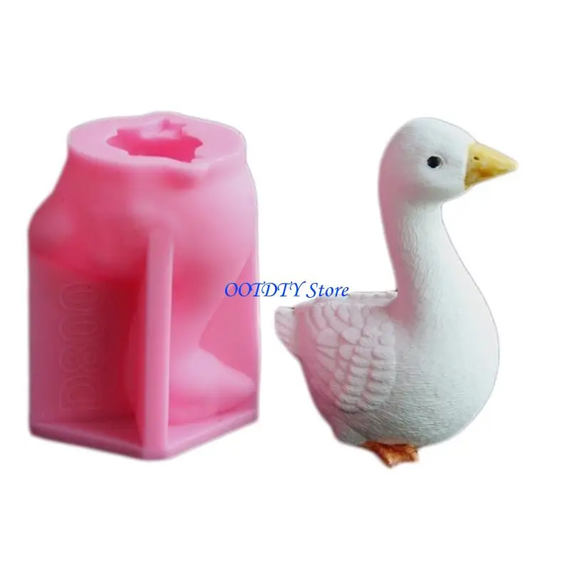 

367A 3D Gooses Animal Figurine Silicone Molds for Candle Soap Making Gypsum Decoration Cement Clay Silicone Molds