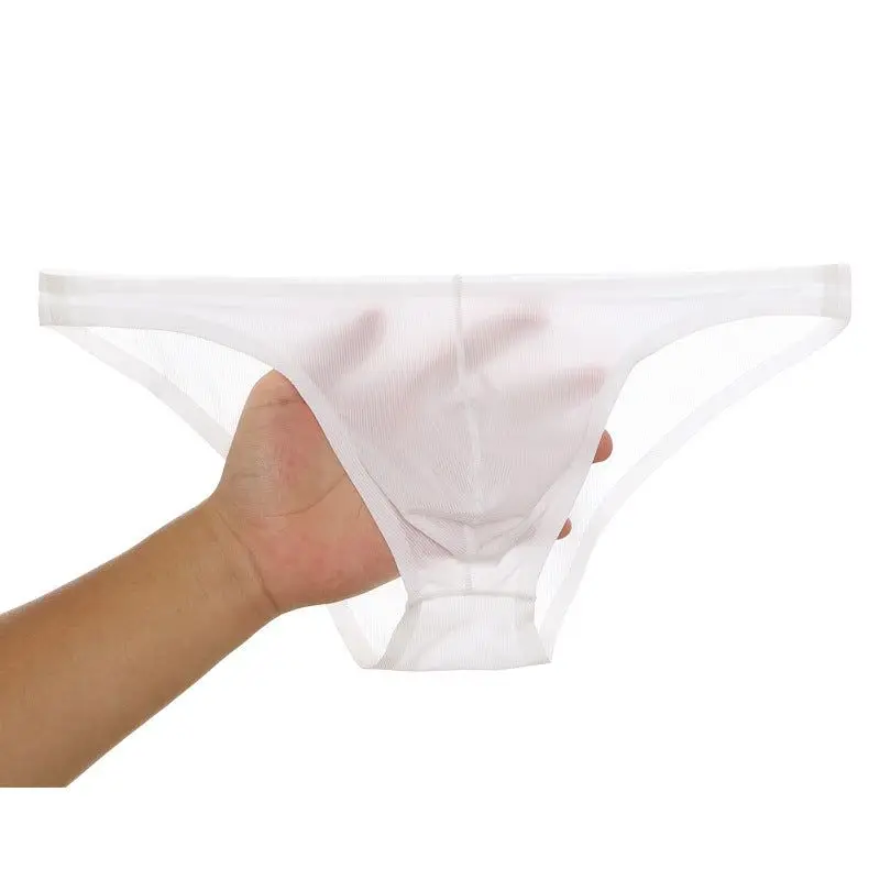 Ice Silk Ultra-thin Transparent Men Sexy Underwear Briefs Men Seamless Breathable Panties Pouch Bikini Underwear Jockstrap