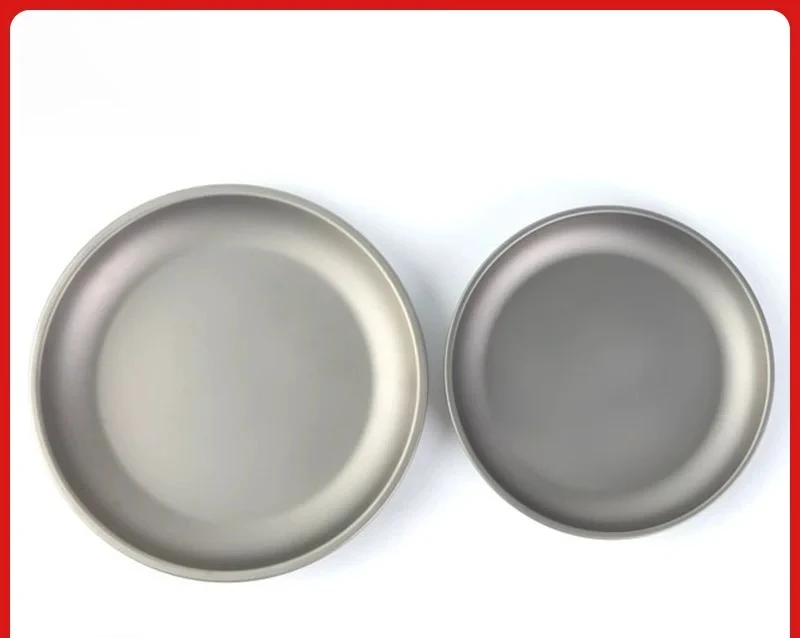 Acid Alkali Resistance Titanium Bowl Ultralight Fruit Vegetable Pan Outdoor Camping Portable Tableware Multifunction Round Plate