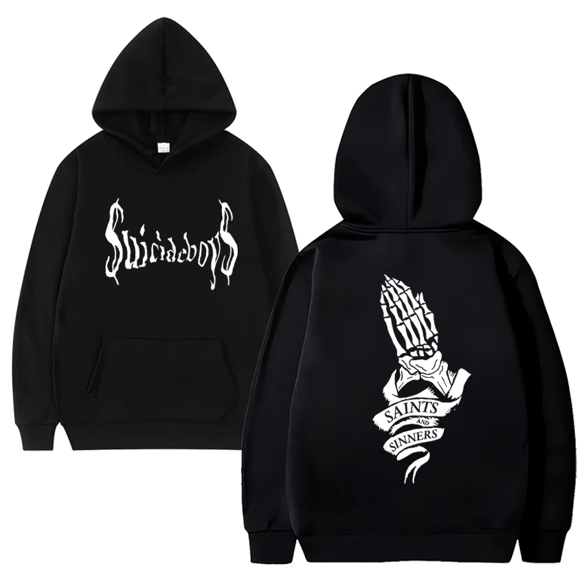 Hot sale SuicideBoys Gothic Style print Hoodie 2024 Men Women Hip Hop vintage streetwear Unisex Fleece Long sleeve Sweatshirt