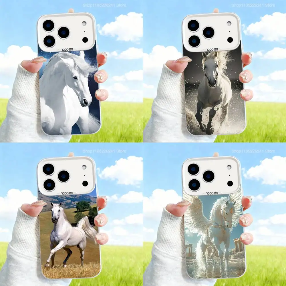 

Mythical Animal White Horse For iPhone 17,16,15,14,13,12,X,8,Pro,Max,Plus,SE4,Air,Mini White Matte Phone Case