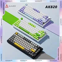 AJAZZ AK820 Pro Mechanical Keyboards 2.4G Wireless Tri Mode Screen Multifunctional Knob Custom Gamer Keyboard Game Accessories