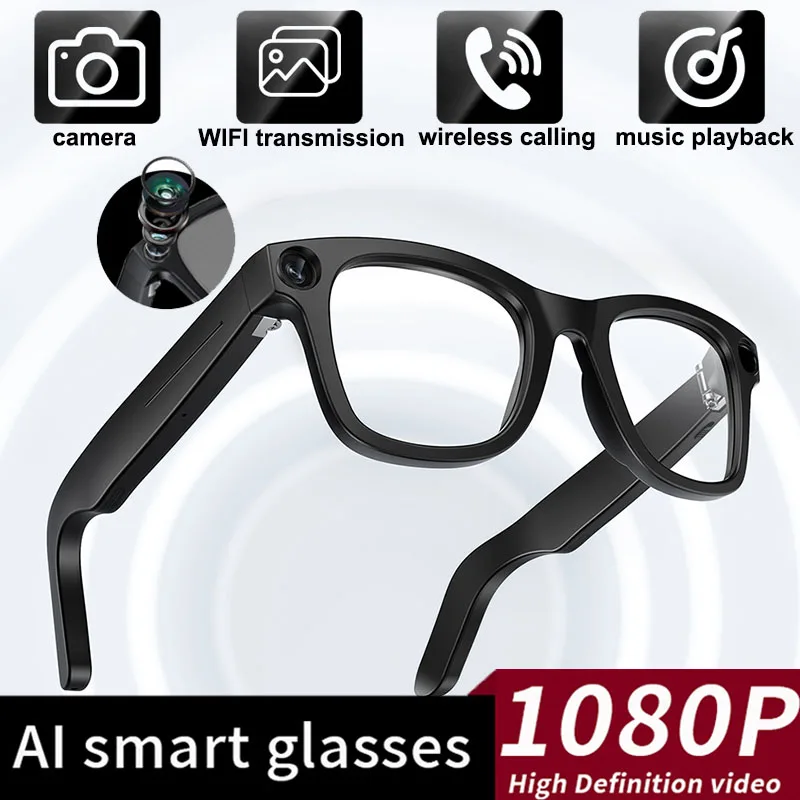 

Smart Glasses Camera Sunglasses 800W AI Translator Recording Video Photo Wireless Bluetooth Touch Anti-blue Light Smart Glasses