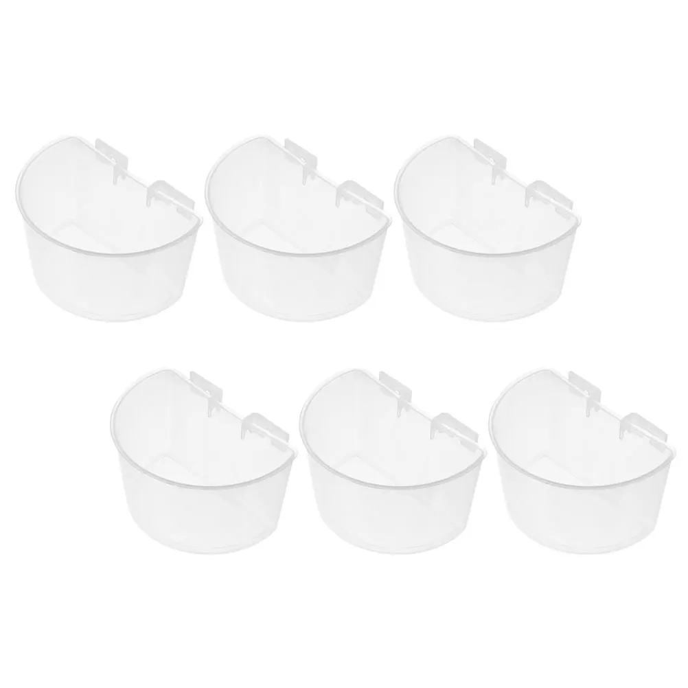 

6pcs Bird Cage Feeding Bowls Pigeon Water Food Basin Durable Plastic Cups Hanging Chicken Rabbit Feeder Watering Supplies Parrot