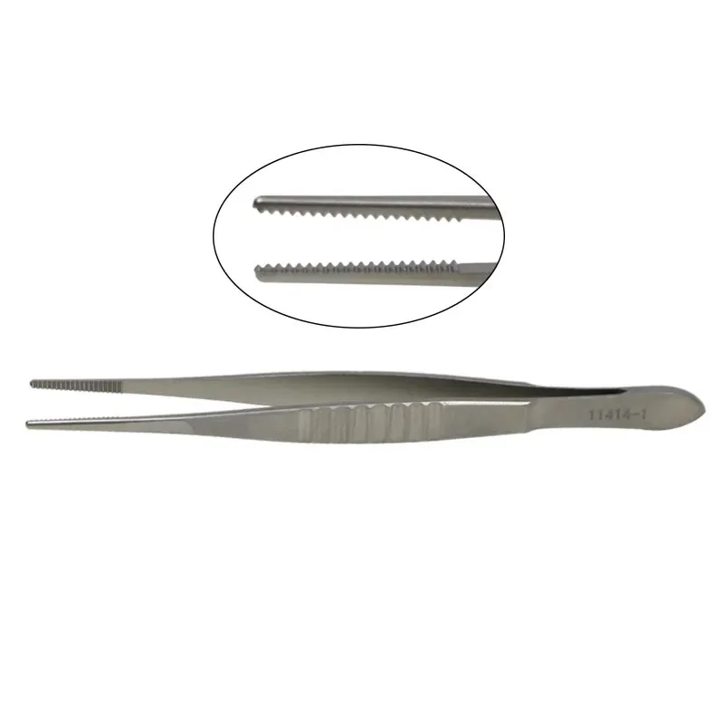 

GREATLH Eyelid Tools Eye Forceps Autoclavable Teethed Forceps Tweezers Ophthalmic Instrument Stainless Steel