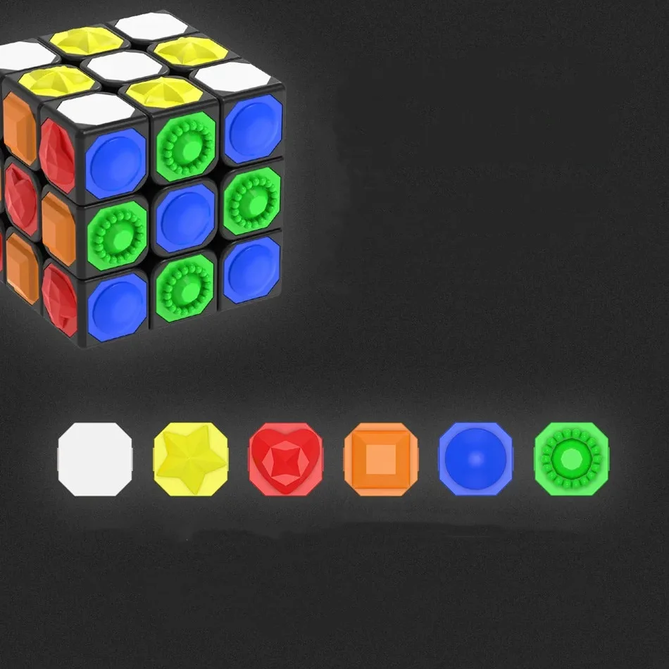 YongJun YJ-Stickerless Finger Touch Cube ، لعبة ألغاز 3x3 ، هدية عمياء للأطفال ، لعبة تعمل باللمس للأطفال