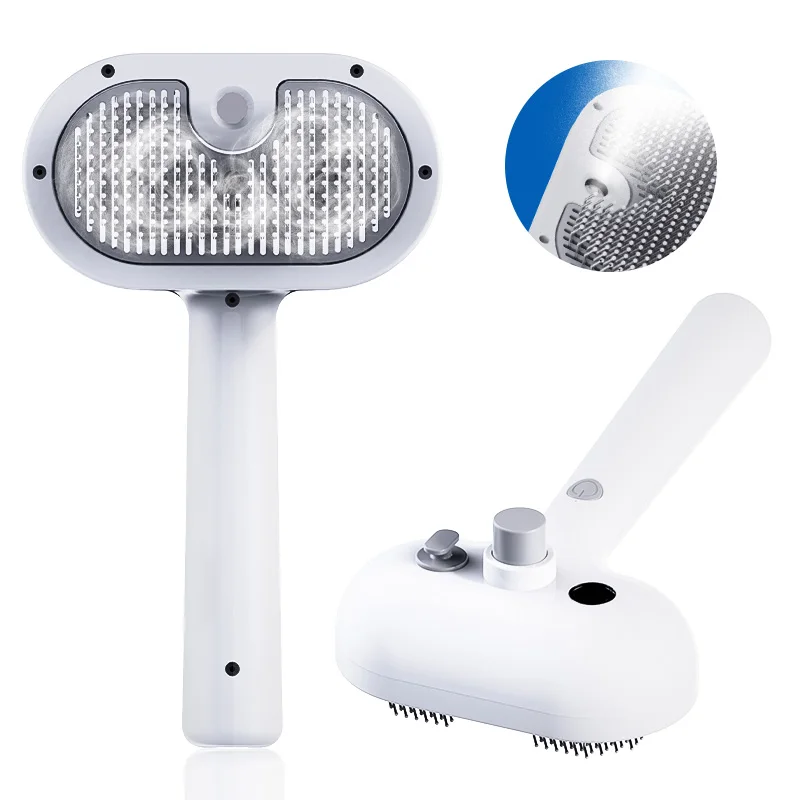 3-In-1 Pet Deshedding Spray Brush, One-Button Detangling Pin Comb Remove Loose Fur For Dogs Cats Indoor Grooming Supplies