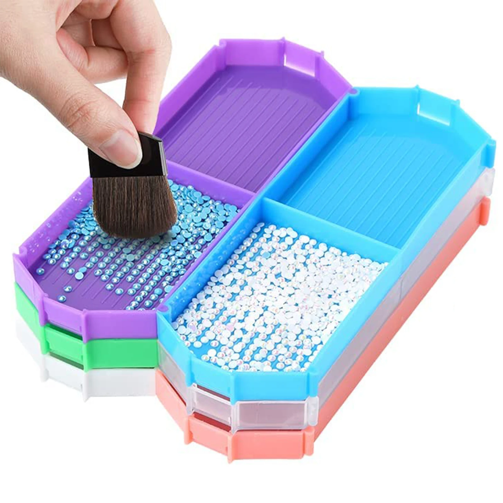 Diamond Painting Art Tools Tray Organizer Beads Rhinestone Tray Nail Plastic Sorting Trays Kit for DIY Art Craft Supplies