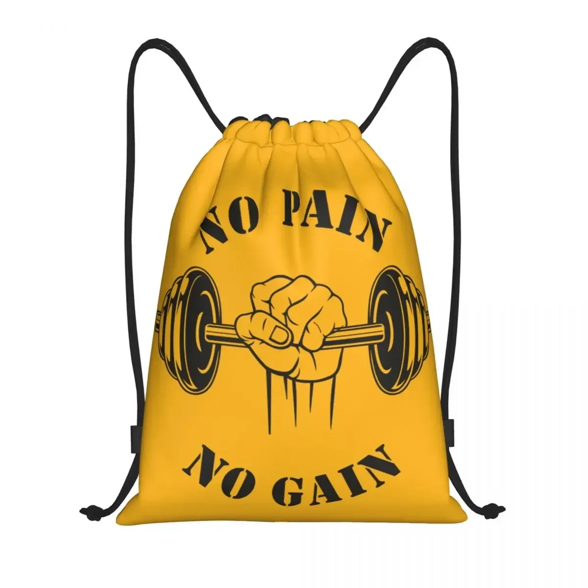 

No Pain No Gain Drawstring Bag Men Women Foldable Gym Sports Sackpack Bodybuilding Fitness Gym Shopping Backpacks